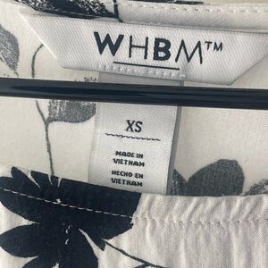 WHBM Black and White Floral Top - XS
